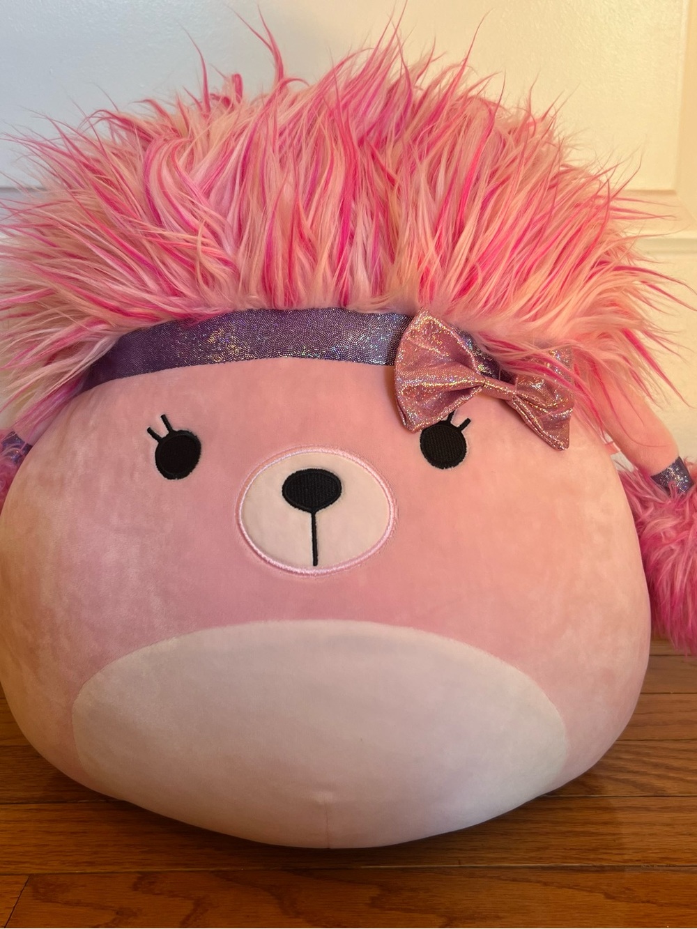 Pink Poodle w/bow Squishmallow, 14 inches, Clean/Good Condition